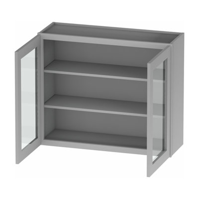 Armoire murale standard en bois contreplaqué prêt à assembler avec portes en verre l 36 po x P 12 po x H Kindwood Eco