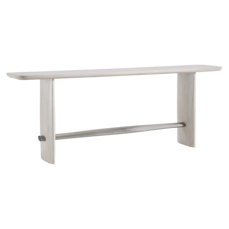 Sereno 80'' Beige and Gray Wood Console Table with Metal Stretcher