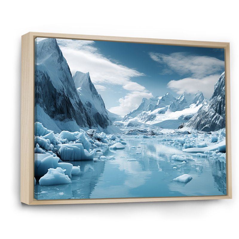 Birjesh Glacier Glacial Wonderment - Imprimé, H 16 po x l 32 po x P 1 po, Cadre naturel flottant
