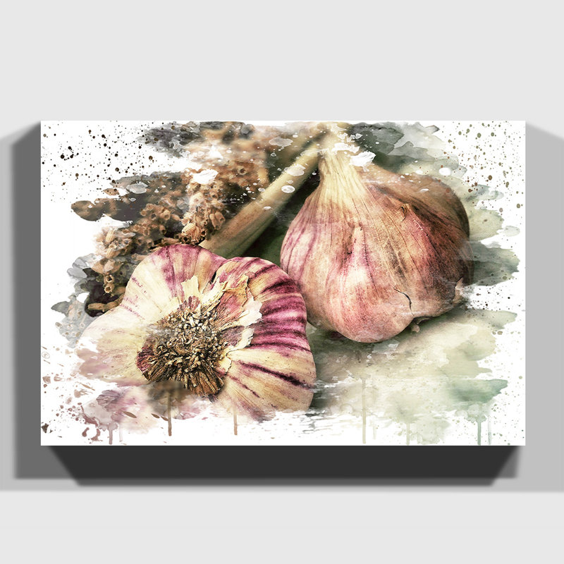 Garlic - Wall Art, 40cm H x 60cm W, Wrapped Canvas