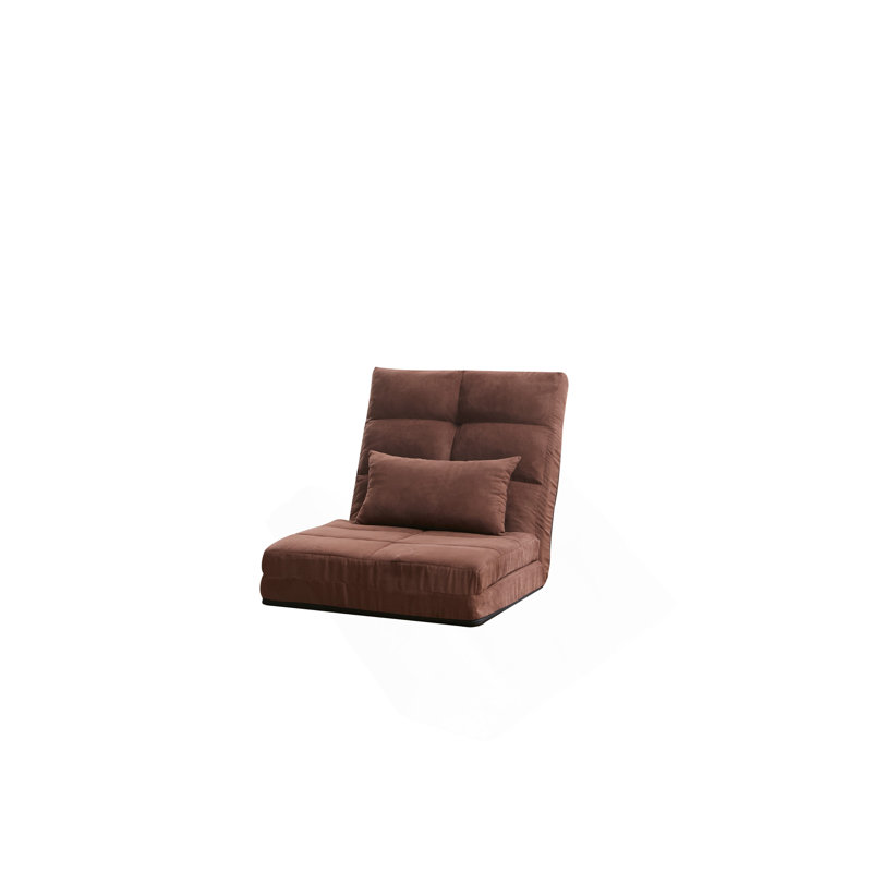 Triple Fold Down Sofa Bed, Adjustable Floor Couch Sofa With One Pillow, 5 Reclining Position, Convertible Upholstered Guest Sleeper