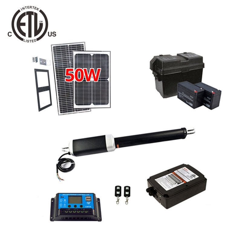 ALEKO ETL Solar Kit Single Swing Gate Opener with 24V Motor