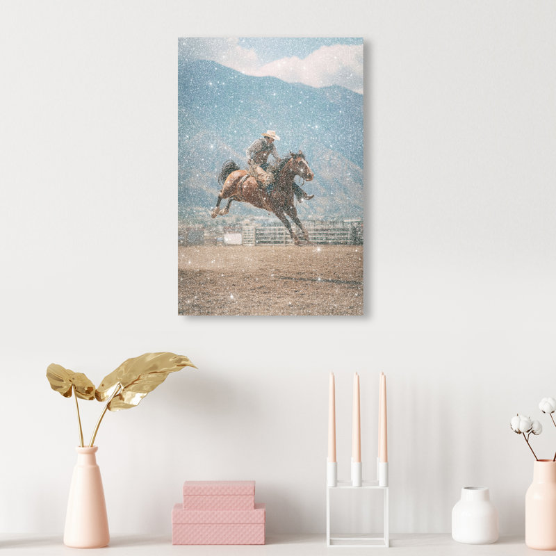 Bronc Rider Print by Oliver Gal, 15" H x 10" W, Gallery Wrapped