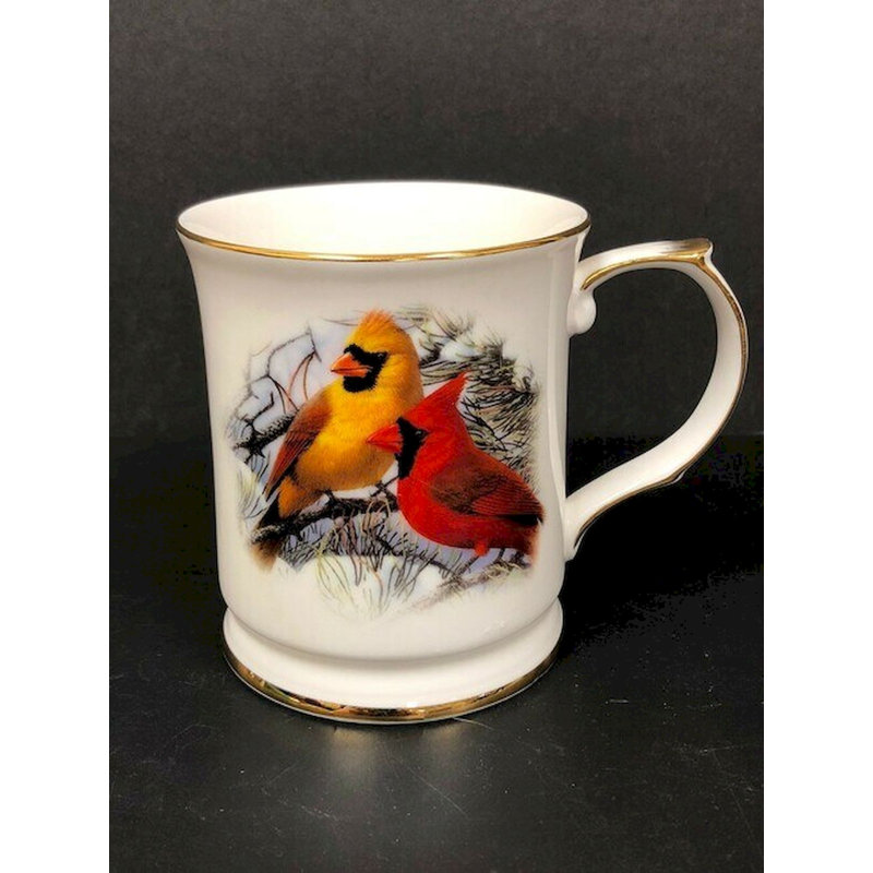 Tasse Lovebirds, Cardinals rouges sur une branche