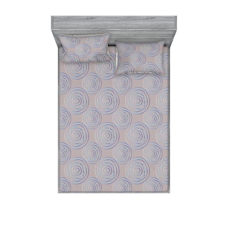 Drap-housse et taies décoratives Ambesonne, Ensemble de draps pour lit double avec 2 taies d'o