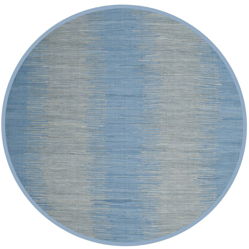 Cayman Hand Woven Cotton Abstract Rug, Round 6'