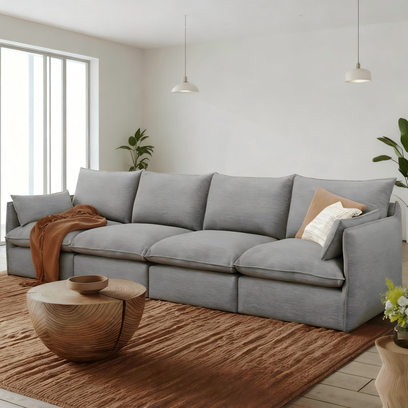 Canapé modulaire en nuage Rinnes, H 37 po x l 124 po x P 34,6 po, 4