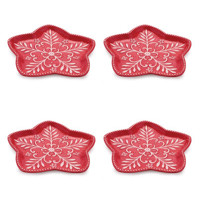 Assiette à flocons de neige en céramique (ensemble de 4)