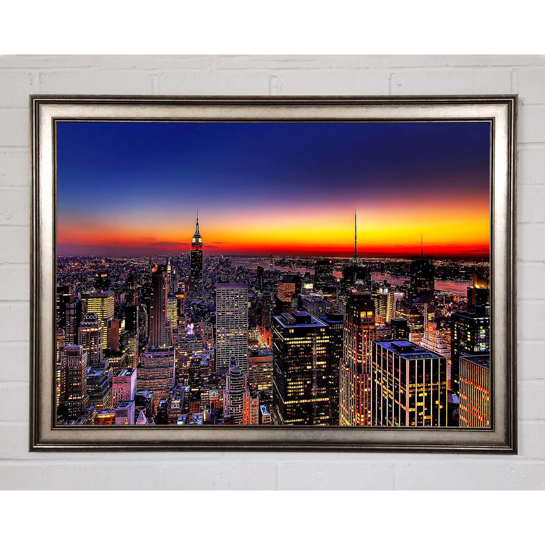 New York Sundown - Einzelne Bilderrahmen Kunstdrucke