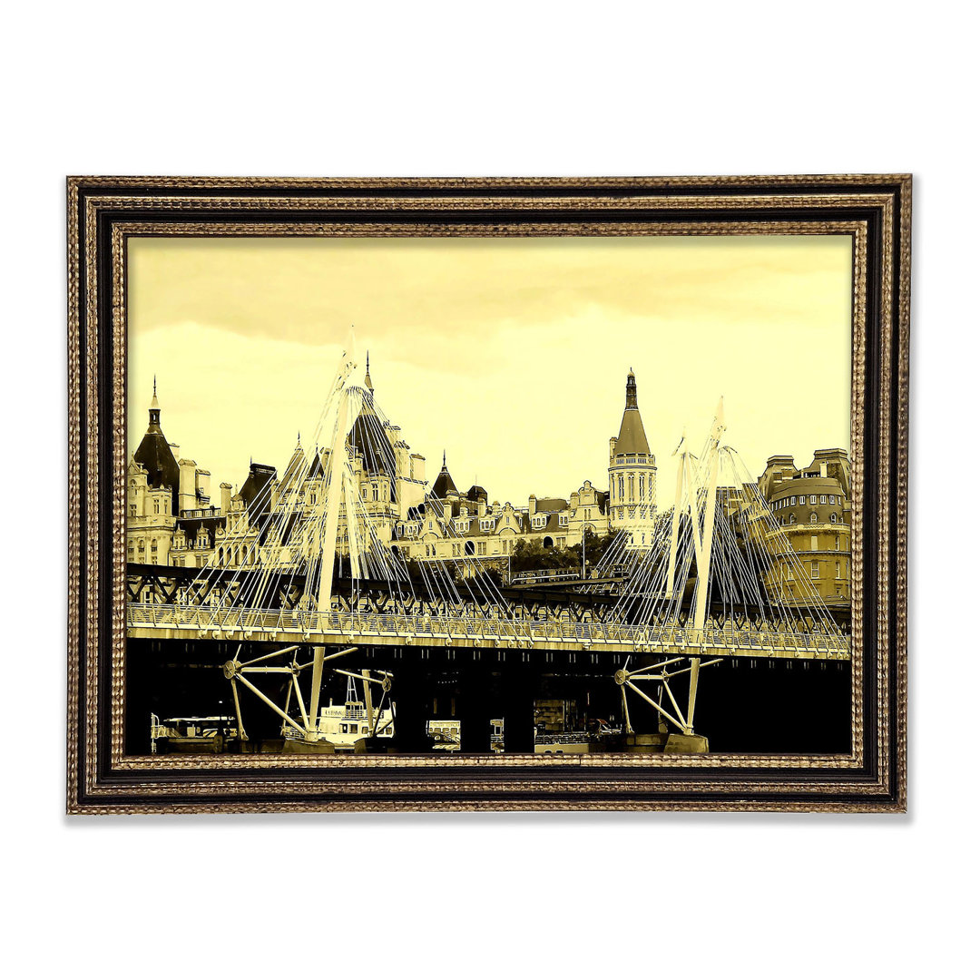 Tower Bridge London Sepia Gerahmter Druck