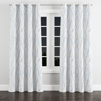 Rideaux modernes pour chambre à coucher - Rideau à œillets Abstract Breeze Lines - 1 panneau