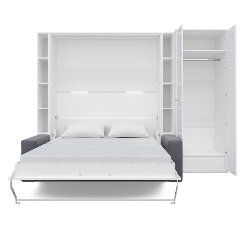 Celinka Upholstered EU Kingsize - 160 X 200 Cm Bed, White/Grey