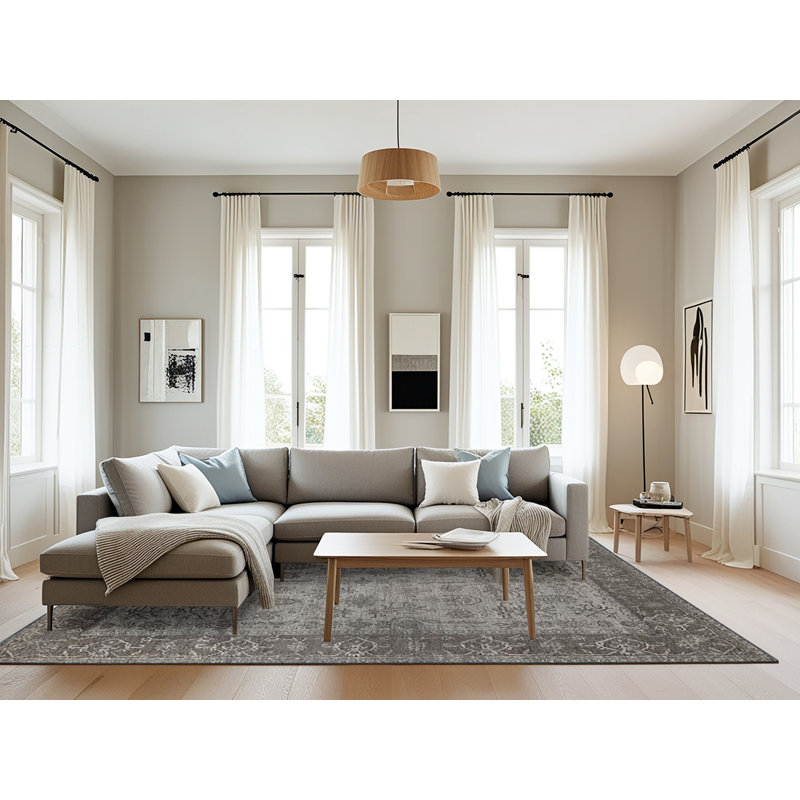 Tapis oriental gris Castellon, Rectangle 8 pi x 12 pi