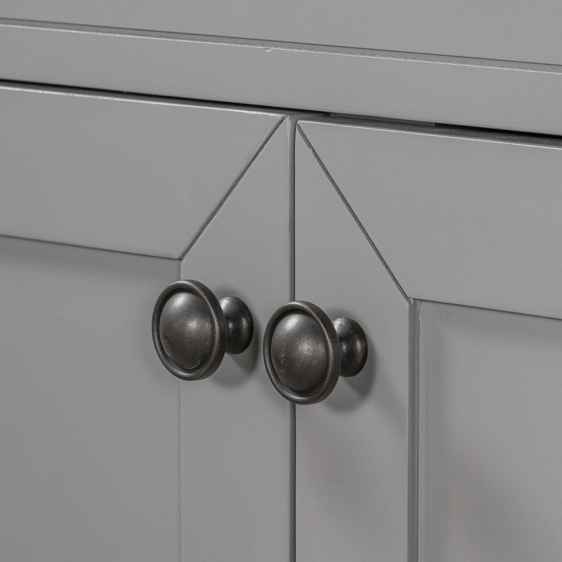 Charmant meuble-lavabo avec tiroirs et grand espace de rangement, Gris