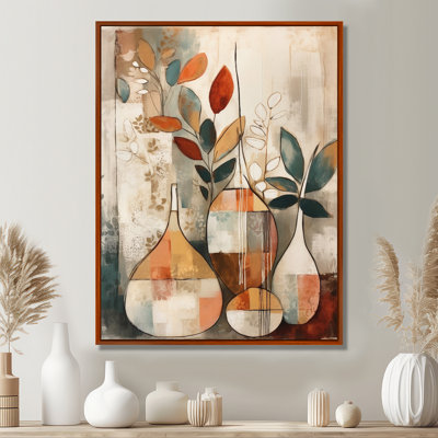 Ruhani vert et beige canalisant les vibrations bohémiennes sur toile