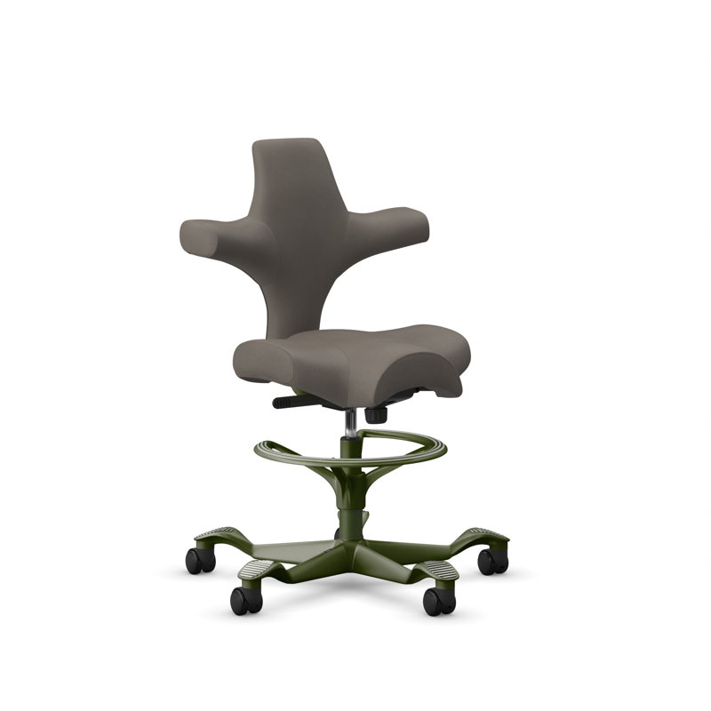  HÅG Capisco Sit-to-Stand Chair with Footring, Moss Green, Gray Ash