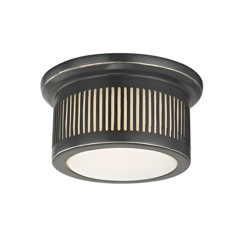 Bangor Glass LED Flush Mount, Old Bronze