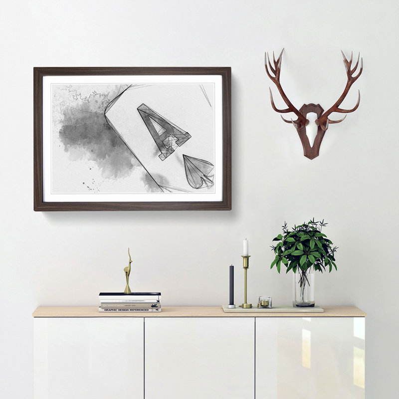 The Ace of Spades in Abstract - Framed Print, Walnut Framed, 27cm H x 36cm W x 2cm D