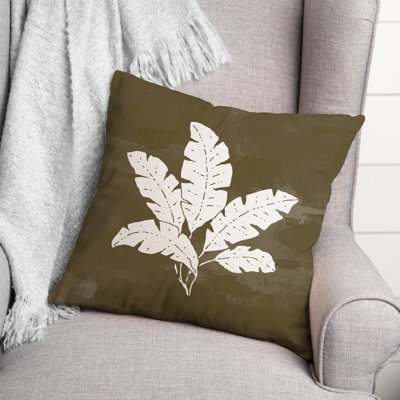 Housse de coussin d'extérieur carré à motif de feuilles