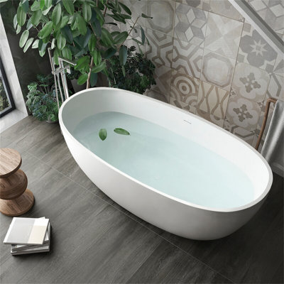 Anaie 65'' x 29.5'' Soaking Solid Surface Bathtub