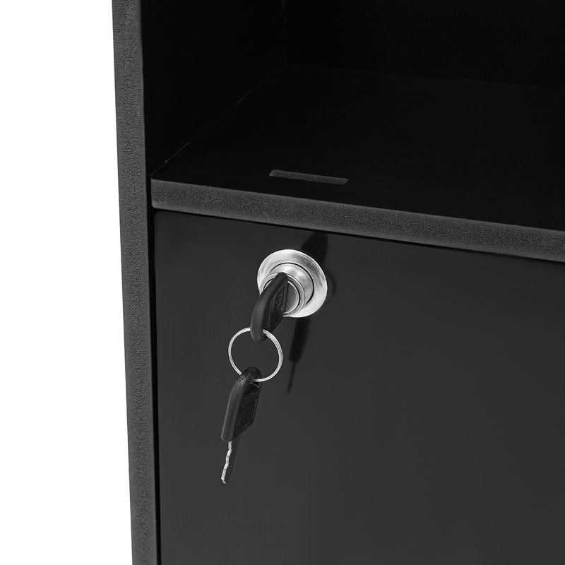 Armoire de bureau murale pliable 29,9 po, Noir
