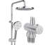 Complete Shower Kit – 25 cm Rainfall Shower Head, Height-Adjustable Rail & 3-Mode Handheld, No-Drill Mounting, 1.5 m Hose, Shower Faucet Set for Bathroom-825911163