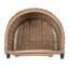 Panier en osier avec roulettes, brun foncé
