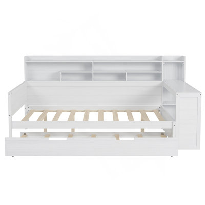 Multi-functional Bed with Twin Size Trundle Bed and Study Desk
