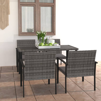 Gosdantin 4 - Person Patio Dining Set with Rectangular Table , Cushions Included