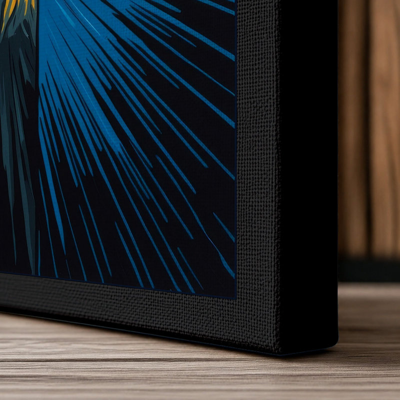 Candlelight Radiates Geometric - Wrapped Canvas, 36x24 - 91.4 x 61.0 cm, Black Border