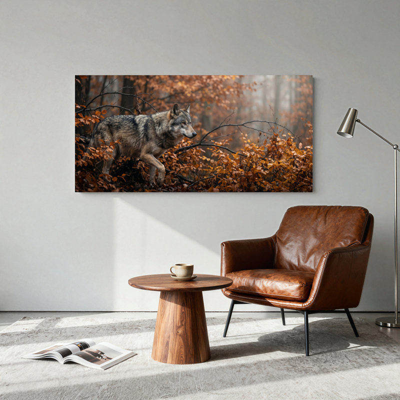 «Wolf Forest», reproduction d'art sur toile, ensemble de 1, L 48 po x H 24 po, Toile tendue