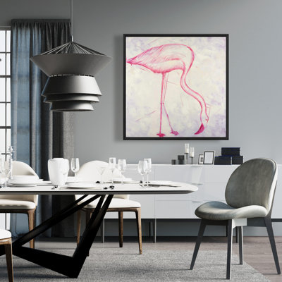 "Croquis de flamant rose" sur toile