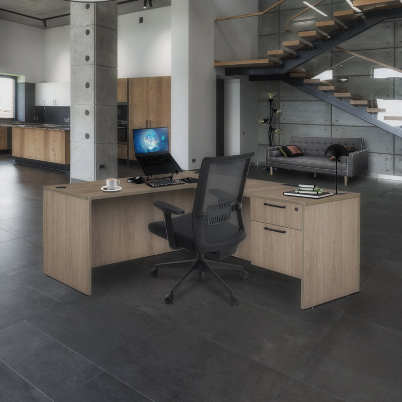 Bureau Dennard avec tiroir à un caisson, H 29 po x l 71 po x P 59 po, Chêne noble