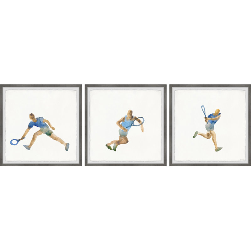 «Forehand and Backhand Triptych», ensemble de 3 reproductions encadrées, H 18 po x l 18 po