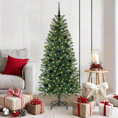  Artificial Christmas Tree with 150 LEDs Green PE and PVC