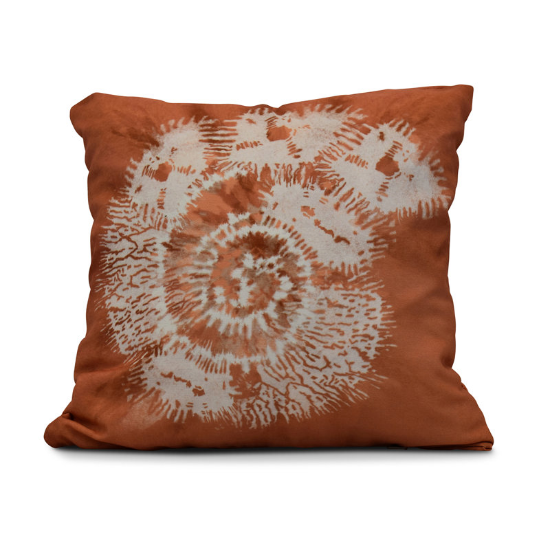 Intercoastal Waterway Abstract Reversible Throw Pillow, 20" H x 20" W, Orange