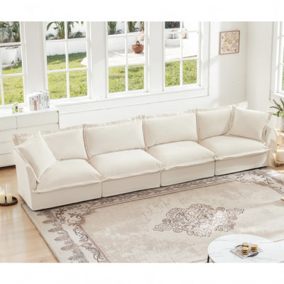 Slipcovered Long Sofa