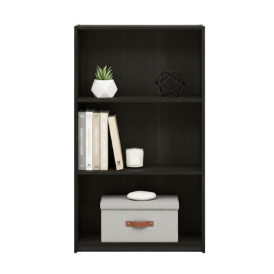 Basic 3-Tier Bookcase Espresso Storage Shelves Living Room Office Simple Design
