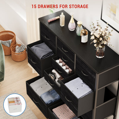 Metal 99cm W 15 - Drawer Chest of Drawers