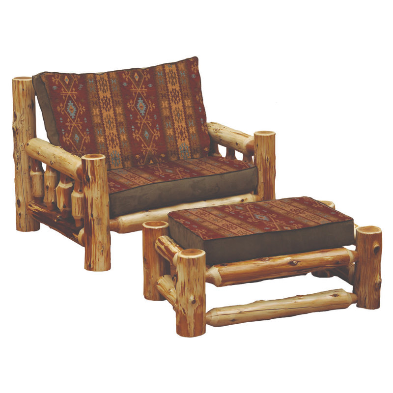  Chaise et demi Cedar Log, Matériau du client, Naturel