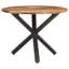 Aly Acacia Round Solid Wood Top Metal Base Dining Table