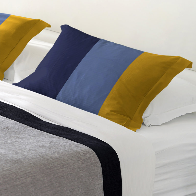 Memphis Sham Set, Standard, Memphis Navy/Blue/Yellow, Brushed Polyester