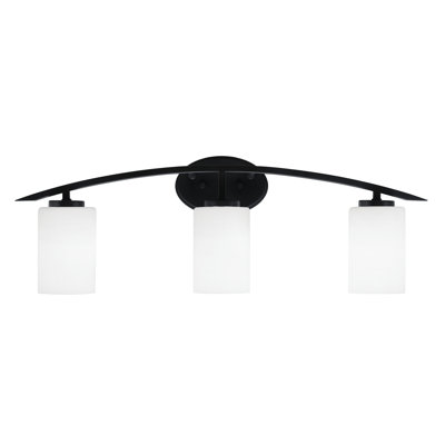 Kurve 3 Light Bath Bar With 4" White Muslin Glass