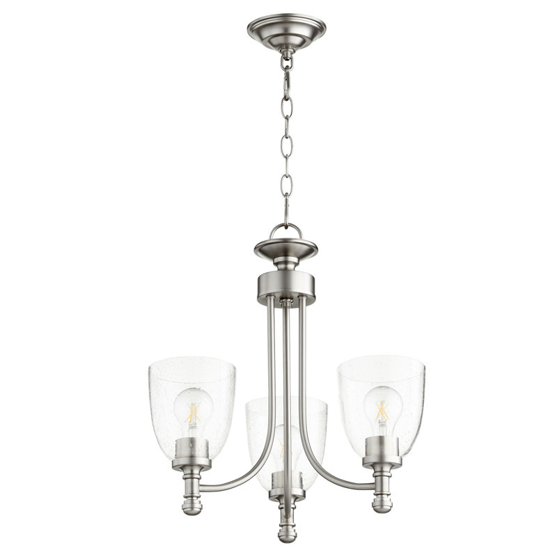 Lustre classique/traditionnel ombré 3 lumières Herman, Nickel satiné
