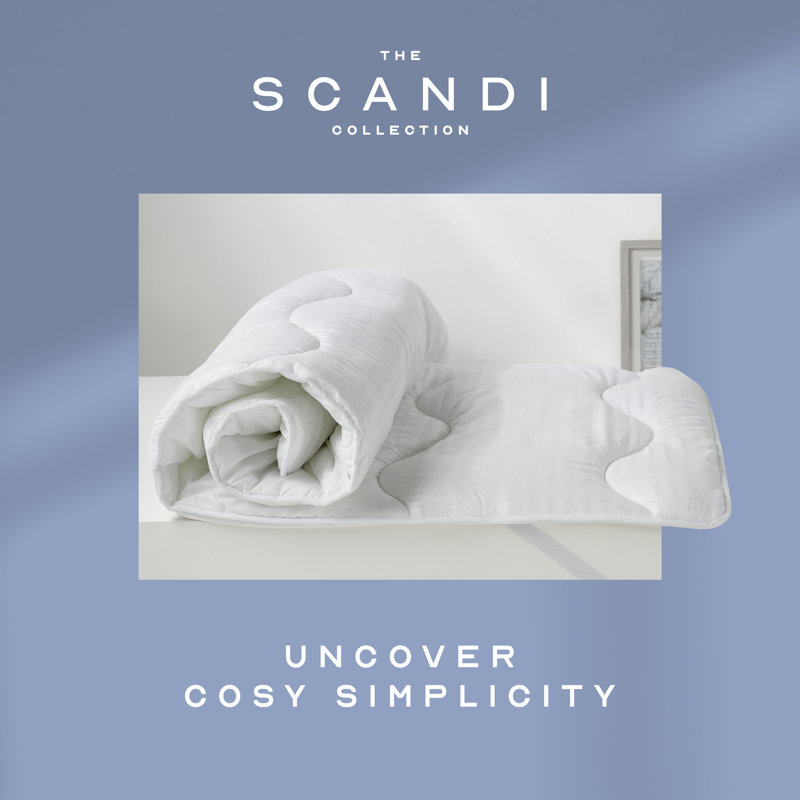 Snuggledown Scandinavian Hollowfibre Quilted Soft Touch Mattress Topper Machine Washable, Kingsize (5')