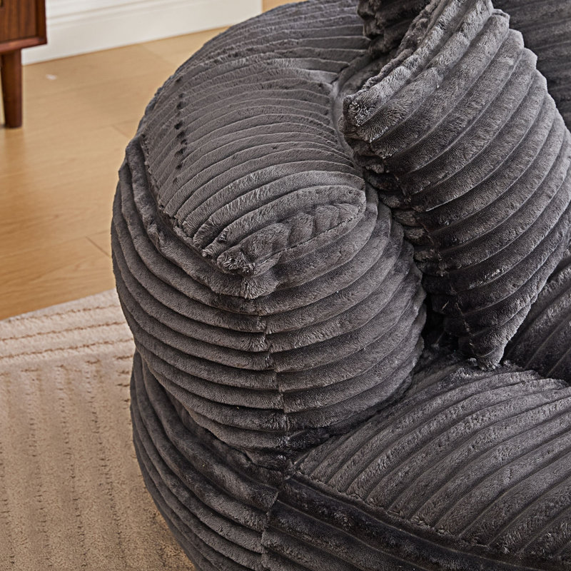 Fauteuil à billes avec coussins, Gris foncé