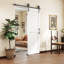 Porte coulissante de grange 28 po x 84 po avec quincaillerie, étanche, blanche