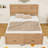Queen Wooden Platform Bed with Storage Drawers, Headboard and Slats-123006763