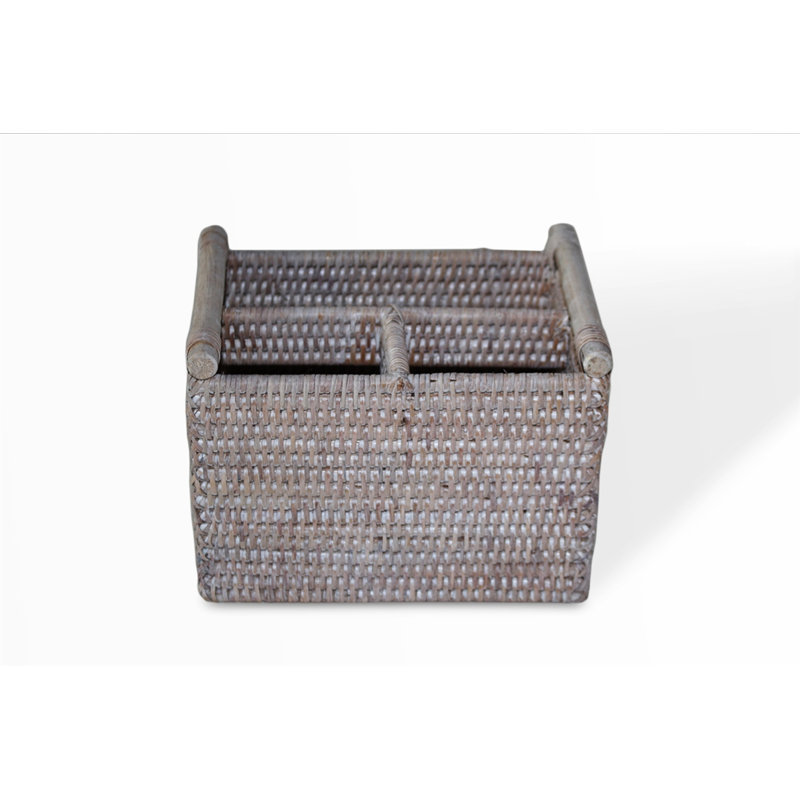 Remote Control Basket, White Wash