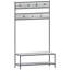 Sylvie Iron Industrial Hall Tree with Bench and Shoe Storage-1701445850